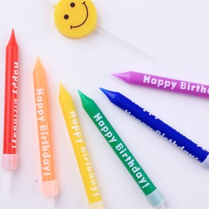 Usine populaire Mini pilier Macaron bonbons créatif gâteau d'anniversaire 6 pièces grande impression <span class=keywords><strong>color</strong></span>ée joyeux anniversaire bougies - Product Image 3