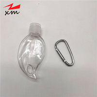 Flacon de désinfectant pour les mains en plastique transparent rechargeable, porte-clés, flacon de voyage portable, distributeur de liquide avec clip mousqueton