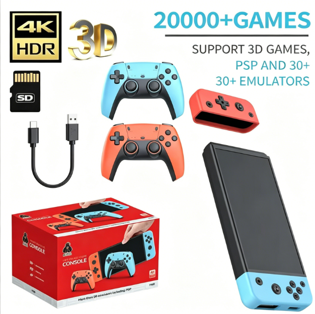 Wholesale Sea Shipping DDP M68 4K HD Retro Game Stick 20000+ Classic Games 3D Arcade Console with 2 Wireless Controllers