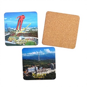 Regalos Promocionales en Oferta, Posavasos Ecológicos de <span class=keywords><strong>Corcho</strong></span> y <span class=keywords><strong>Papel</strong></span> con Diseño de Dibujos Animados, Cuadrados de 95x95 mm - Product Image 1
