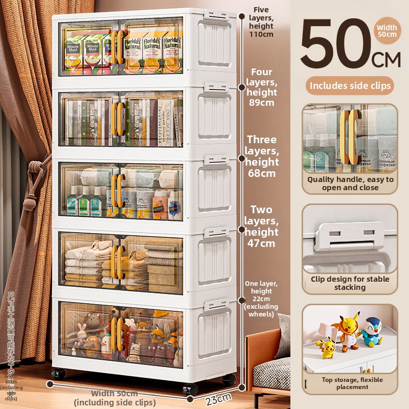 50-sided wide folding cabinet transparent gray