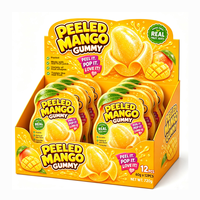BESTAR Snacks décontractés Confiserie Bonbons gélifiés à la mangue pelables, bonbons mous infusés au vrai jus, friandises à mâcher en forme de fruits 3D pour enfants