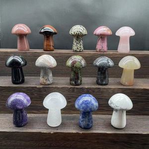 2 Inch Natural Stones Healing Gemstone <b>Crystal</b> Mushrooms Carving Crafts Amethyst <b>Crystal</b> Gifts - Product Image 1