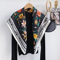 Nouvelle Écharpe Marron Style Western en Soie Sergée 90cm, Simple et Luxe Léger, Plusieurs Styles Disponibles