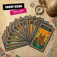 Jeu de tarot en feuille d'or en gros, jeu de société de haute qualité, cartes Oracle personnalisables en papier avec boîte de rangement pour la famille