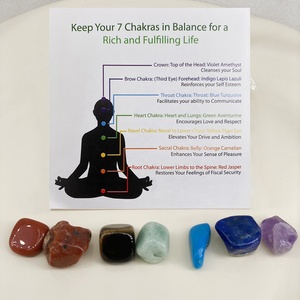 Chakra Énergie Carte Yoga Pierre Cristal Yoga Pierre Coloré Mini Ornement Naturel Feng Shui Pierre Perles - Product Image 1