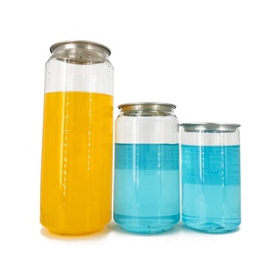 210ml 300ml 330ml 500ml Plastic Clear Soft Drink Cans Transparent Easy Open End Packaging PET Bottles for Soda Juice Beverage