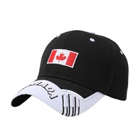 Gorra de Béisbol Ajustable de 6 Paneles de Acrílico con Letras Bordadas de la Bandera de Canadá, Diseño de Hoja de Arce, Unisex, Comercio Internacional