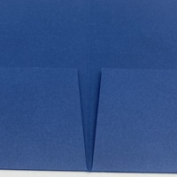 Carpeta de Presentación de Cartulina Azul Marino Reciclada, Impresión Personalizada con Lámina Plateada, Carpeta Corporativa para Oficina