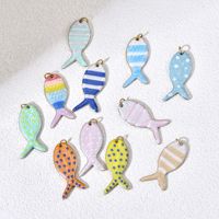 Pendentifs Manna multiples en acier inoxydable, motif poissons d'été vifs, pour la fabrication de colliers et boucles d'oreilles