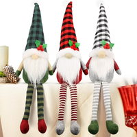 Lot de 3 décorations de Noël de qualité : Père Noël, Bonhomme de neige et Renne en peluche à suspendre pour sapin de Noël, décoration de maison et de fêtes, vente en gros