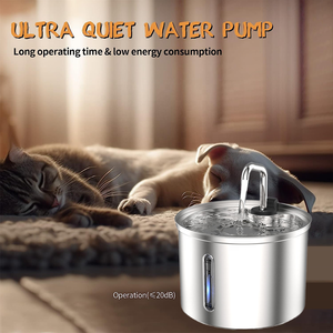 Cat Water Fountain 3L Stainless Steel Pet Dispenser Automatic Pet Fountain with Quiet Pump Adjustable Water Flow for Cats <strong>Dogs</strong> - Product Image 4