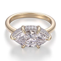 Bague de fiançailles ovale en or avec diamant de laboratoire certifié IGI, bijoux de mariage pour femmes