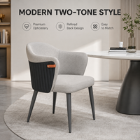 Chaise de salle à manger moderne en cuir rembourré avec dossier incurvé pour restaurant, hôtel, café, bar, salon, bureau, vente en gros commerciale