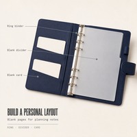 Organiseur de budget en cuir PU personnalisé avec pochettes à fermeture éclair transparentes, classeur à 6 anneaux pour défi d'épargne, format A4/A5, pour bureau
