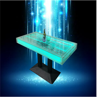 Table de bar LED personnalisable avec panneau à bulles d'eau et design moderne pour la salle à manger