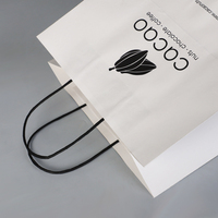 Anpassung Schwarz Braun Weiß Individuell bedruckte Kraft papiertüten verpackung mit eigenem Logo-Griff
