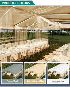 خيمة حفلات شديدة التحمل مقاس 10x30 قدم، مظلة مقاومة للماء لحفلات الزفاف والمناسبات مع جدران جانبية وأبواب، gazebo للتجمعات الخارجية، أبيض - Product Image 4