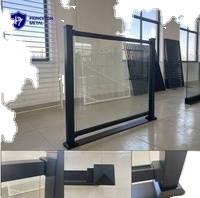 Hiện đại nhôm bán kính không khung lan can cho ban công boong hồ bơi cầu thang vườn biệt thự sàn phong cách đương đại - Product Image 3