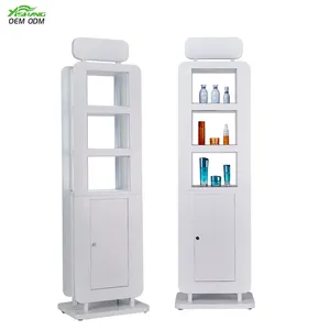 Retail Cosmetic Display Stand Beauty Products Shop Shelf Display Makeup Display Shelves Metal Cosmetic Shelf With Led Lights