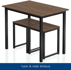 Juego <span class=keywords><strong>de</strong></span> <span class=keywords><strong>mesa</strong></span> y silla <span class=keywords><strong>de</strong></span> madera <span class=keywords><strong>con</strong></span> <span class=keywords><strong>dos</strong></span> <span class=keywords><strong>taburetes</strong></span> para el hogar, conjunto <span class=keywords><strong>de</strong></span> 3 piezas para comedor, <span class=keywords><strong>mesa</strong></span> <span class=keywords><strong>de</strong></span> desayuno para <span class=keywords><strong>Cocina</strong></span> - Product Image 4