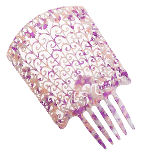 Ahueca hacia fuera las mujeres tenedor pinza de pelo clásico Carey Color acetato peines insertar estilo peines para la decoración del cabello - Product Image 2