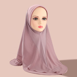 最新サテンシルクインスタントFoulard <span class=keywords><strong>Hijab</strong></span>ジャージープレミアムKleidハンガー女性ベール用ジョーゼットヒジャーブ布レディース - Product Image 5