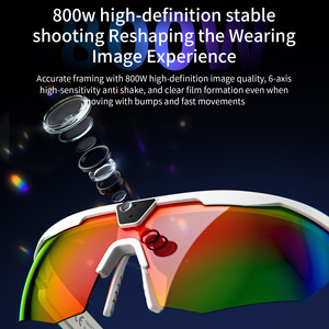Smart <b>Glasses</b> W640 4K <b>Camera</b> Image Stabilization AI Recognition Outdoor Sports BT Music Call Recording 4GB Memory - Product Image 5