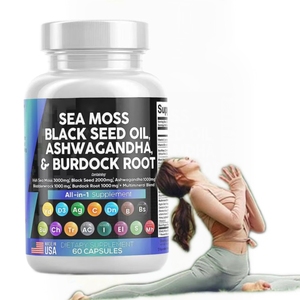 Wild-Cultivated Sea Moss Plant <strong>Extract</strong> Capsules Vitamin A Active Ingredient Packaged In Food Grade Bottle
