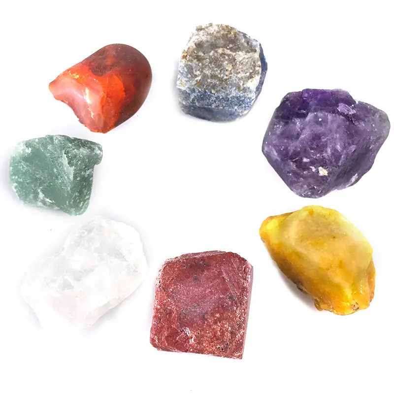 Камни-чакры, лечебные кристаллы, набор из 7 отполированных чакр, балансировка, кристальная терапия, медитация, рейки, камни для большого пальца