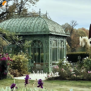 <span class=keywords><strong>Maison</strong></span> d'extérieur de style européen Joint métallique Véranda Maisons en verre Gazebo en fer forgé - Product Image 5