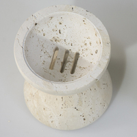 STONEKOCC Prix d'usine Personnalisé D10.5cm 3 Lignes de Trous Marbre Décoration Diffuseur d'Arômes pour Maison, Poêle d'Aromathérapie, Table Basse d'Hôtel