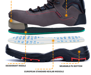 Bullhide, botas de trabajo con punta de acero para primavera para hombre, impermeables, resistentes a impactos, resistentes a perforaciones, zapatos de seguridad para la construcción superior - Product Image 5