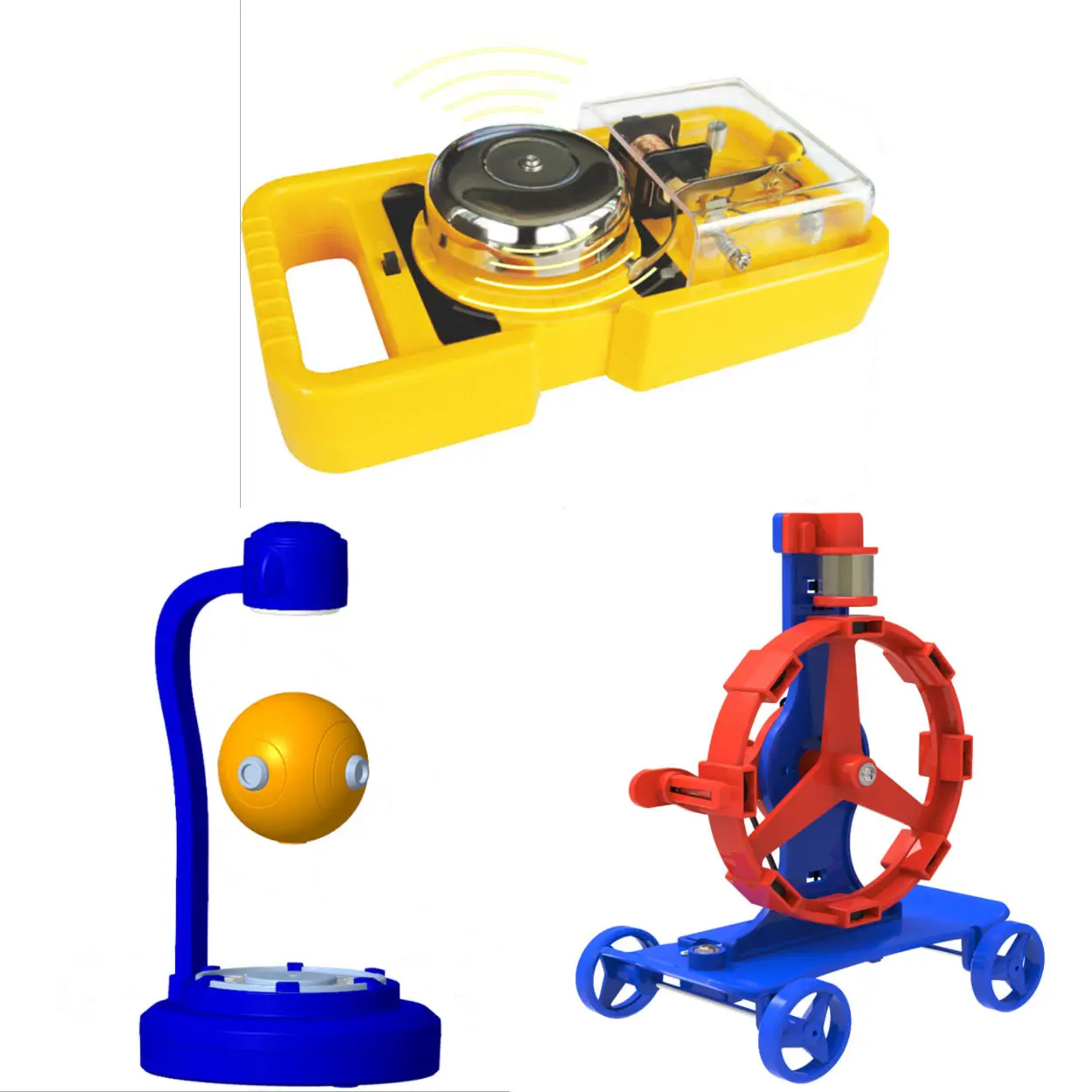 Магнитные игрушки 3 в 1 от поставщика Amazon, научная физика, магнитный левитационный Электрический колокольчик, магнитный двигатель для детей