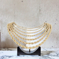 Collier chaîne torsadée en laiton plaqué or 14 carats JXX tendance, plusieurs tailles, style hip-hop punk, bijoux pour homme, cadeau d'anniversaire