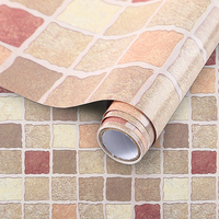 Papier peint décoratif PVC moderne imperméable à l'eau avec texture de brique 3D 45*500cm pour la décoration de la chambre à coucher