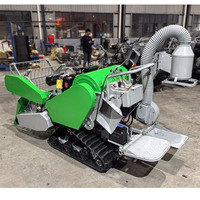 Mini Moissonneuse-batteuse automatisée pour riz et blé, à moteur diesel, sur chenilles, pour usage agricole