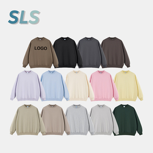 Sudadera de Cuello Redondo para Hombre, de Alta Calidad, para Otoño, 400G, Tejido de Rizo Grueso, Color Sólido, Poliéster/Algodón, Ecológica - Product Image 4