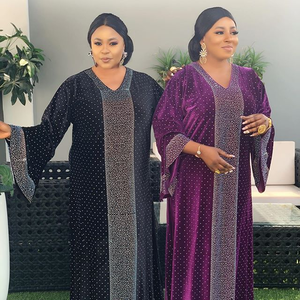 H & <span class=keywords><strong>D</strong></span> robes africaines en velours pour femmes <span class=keywords><strong>2022</strong></span> <span class=keywords><strong>automne</strong></span> afrique vêtements longue musulmane Maxi <span class=keywords><strong>robe</strong></span> de haute qualité africaine - Product Image 3