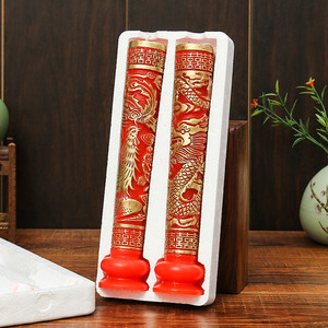 Velas de boda Xijiale Dragón Fénix, velas decorativas rojas de parafina sin humo para ceremonia de boda - Product Image 4