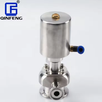 Válvula de Muestra Neumática Industrial de Acero Inoxidable 304/316L, Aséptica, Higiénica, con Abrazadera, de Alta Calidad, Tamaño Personalizado de 1/2"-2"