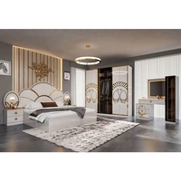 Ensemble Complet de Mobilier de Chambre Parentale Moderne Luxe en Bois avec Lit Double King Size en Cuir pour la Maison