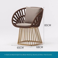 Dingshuai Modèle 100 – Ensemble de salon de jardin en rotin personnalisable style Wabi-Sabi avec chaises et table basse pour terrasse et balcon