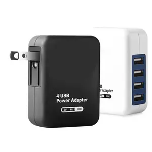 5V Usb Charger Datar Adaptor Perjalanan 4 USB 220 untuk 110 V 20W Charger Adaptor Hub Ponsel Usb Charger