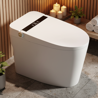 WC intelligent monobloc, cuvette allongée, siège chauffant, télécommande, réglage de la température de l'eau, arrêt automatique