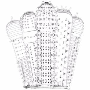 Art von wieder verwendbaren Kristall Kondome Penis Ring Verzögerung Ejakulation Gummi Männlich Cock Ring Penis Ärmel Adult Sexspielzeug für Männer - Product Image 1