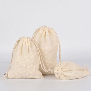 Bolsas de Tela Reutilizables de Algodón Puro Natural de 10*15cm con Cordón, para Guardar Té, con Impresión de Logotipo Personalizado para Empaque - Product Image 2