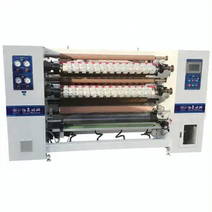 LY-210 waterbasis lijm opp tape slitter/plastic film roll scheurende machine/gum tape maken machine