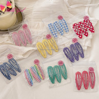 BELLEWORLD collège Style mode couleur Plaid goutte d'eau BB Clip 3 pièces/ensemble mignon jeune étudiant femme cheveux cassés frange épingle à cheveux