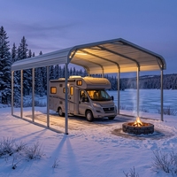 Installation sur commande par un partenaire : Abri de voiture portable en acier, étanche, thermolaqué, durable, avec conception de fourniture et pièces de rechange pour l'exportation